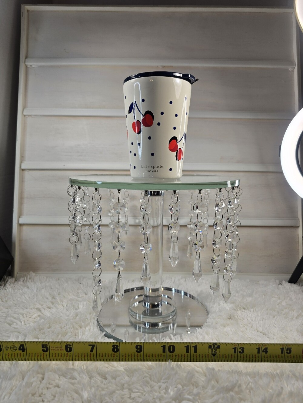Kate Spade Cream Cherry Ceramic 12 oz tumbler